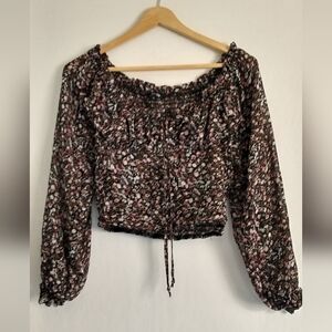 Fairycore Cottagecore 90's Floral Crop Blouse Paper Moon Small